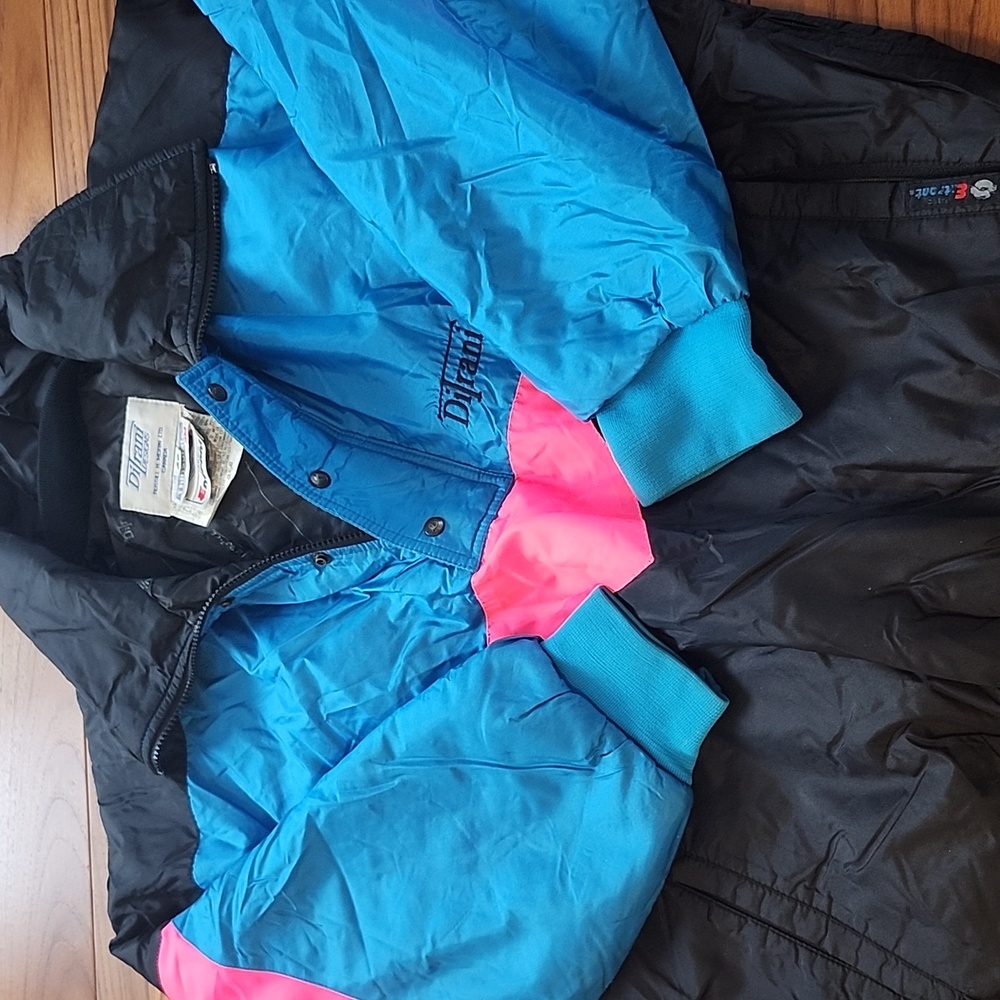 DiTrani Designs Vintage 80s Black Blue Pink Jacket Sz 40 - Picture 6 of 11